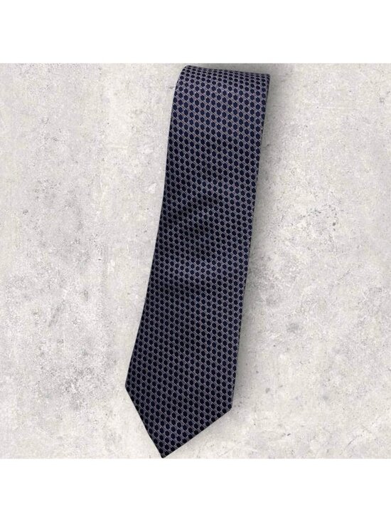 T.M.Lewin Other - T.M.LEWIN Silk Tie XL Navy Purple Geometric W:3.5" EUC